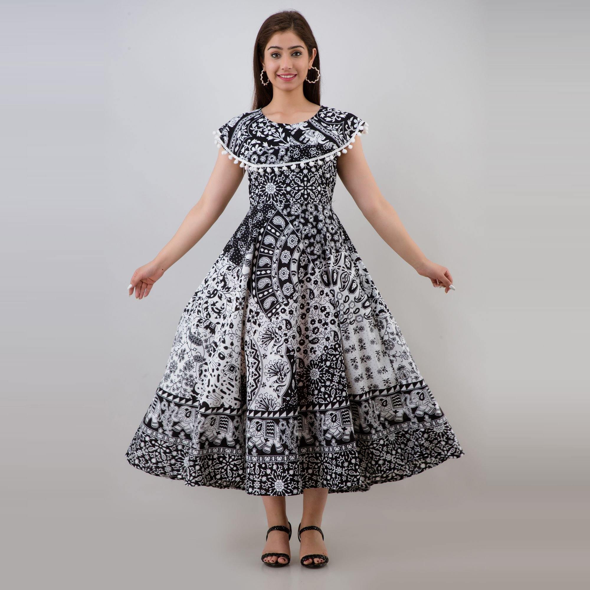 Black and white outlet frock design