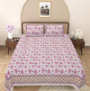 Lavender Floral Printed Double Bedsheet With 2 Pillow Covers ADB1459