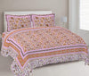 Fuchsia Pink Floral Printed Double Bedsheet With 2 Pillow Covers ADB1462