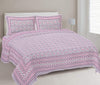 Pink Pearl Floral Printed Double Bedsheet With 2 Pillow Covers ADB1466