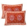 Brick Red Ethnic Printed Double Bedsheet With 2 Pillow Covers ADB1470