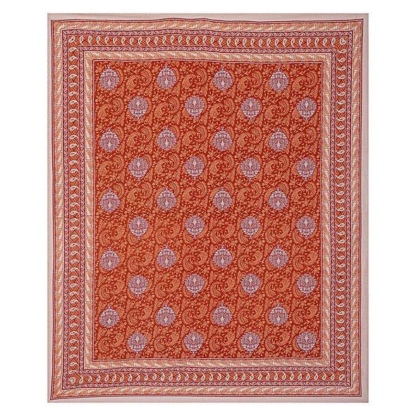 Brick Red Ethnic Printed Double Bedsheet With 2 Pillow Covers ADB1470