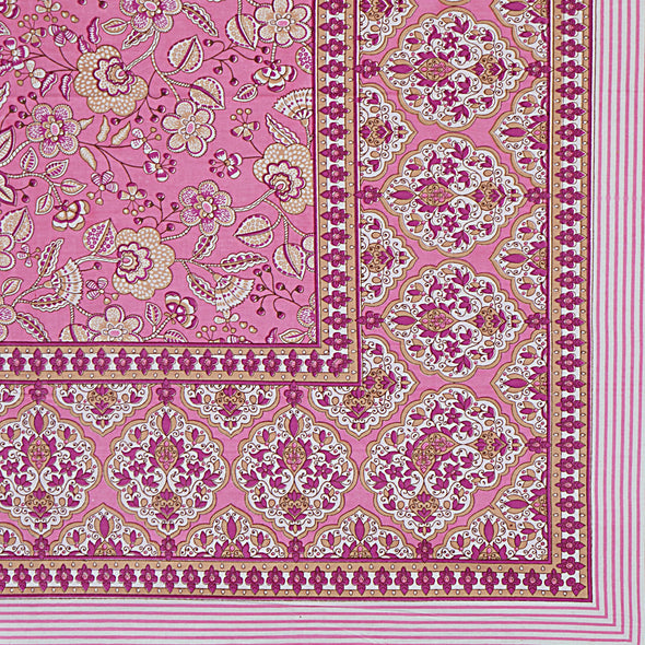 Fuchsia Pink Floral Printed Double Bedsheet With 2 Pillow Covers ADB1476