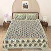 Blue Ethnic Motifs 240 TC Cotton 1 King Bedsheet with 2 Pillow Covers ADB1484