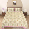 Pink & Green Floral 240 TC Cotton 1 King Bedsheet with 2 Pillow Covers ADB1486