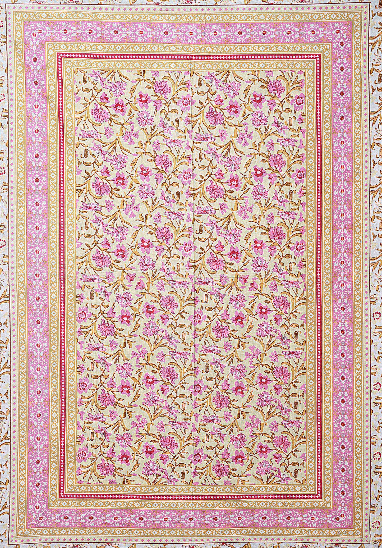 Pink Floral 180 TC Cotton Single Bedsheet with 1 Pillow Cover - BSB1097