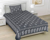 Grey Ethnic Motifs 180 TC Cotton Single Bedsheet with 1 Pillow Cover - BSB1101