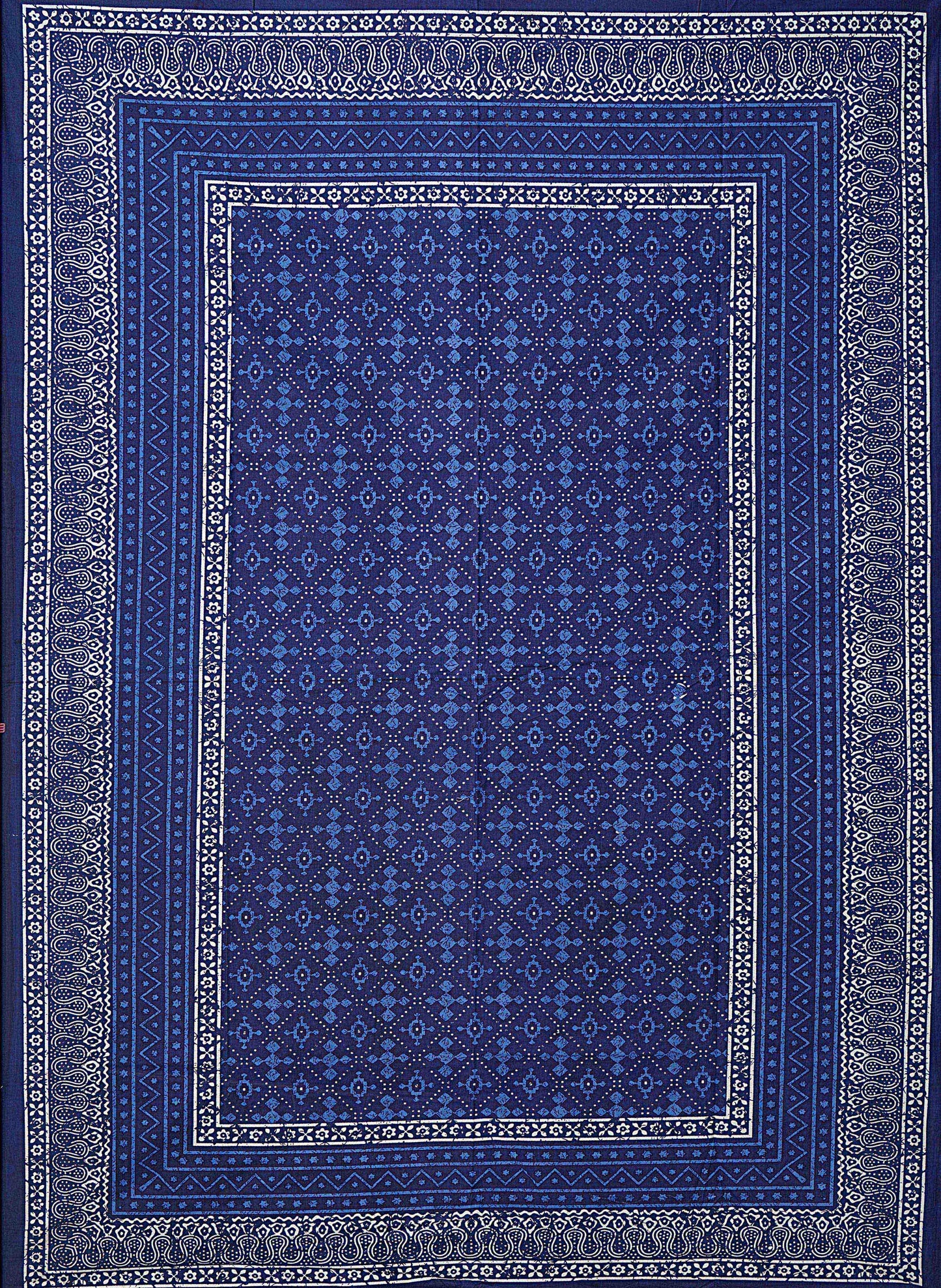 Blue Ethnic Motifs 180 TC Cotton Single Bedsheet with 1 Pillow Cover - BSB1115