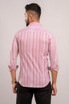 Men Purple Striped Printed Full Sleeves Casual Cotton Shirt-FrionKandy