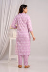 Women Lavender Paisley Printed Kurta with Trousers & Dupatta