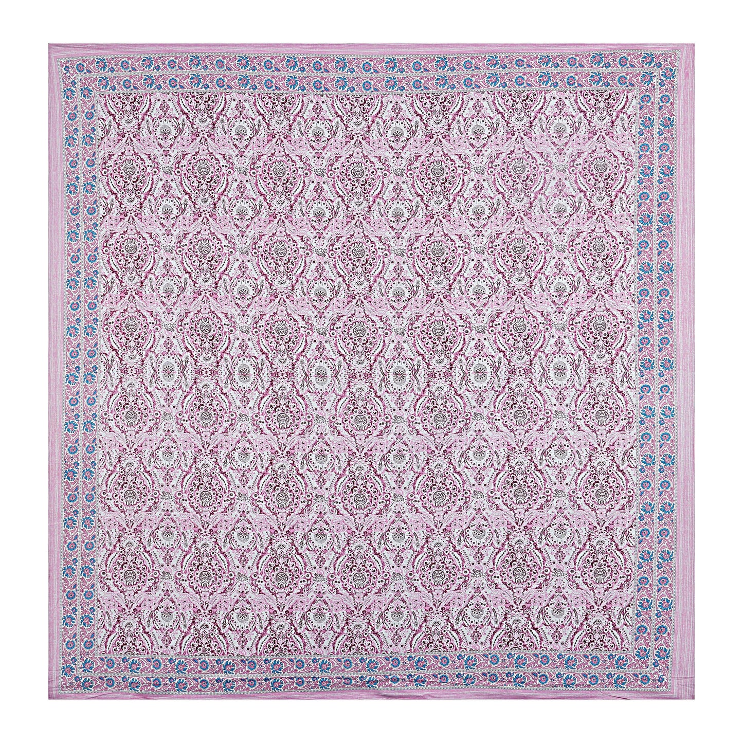 Pink Abstract Print 240 TC Cotton Double Bed Sheet With 2 Pillow Covers (SHKV1051)-FrionKandy