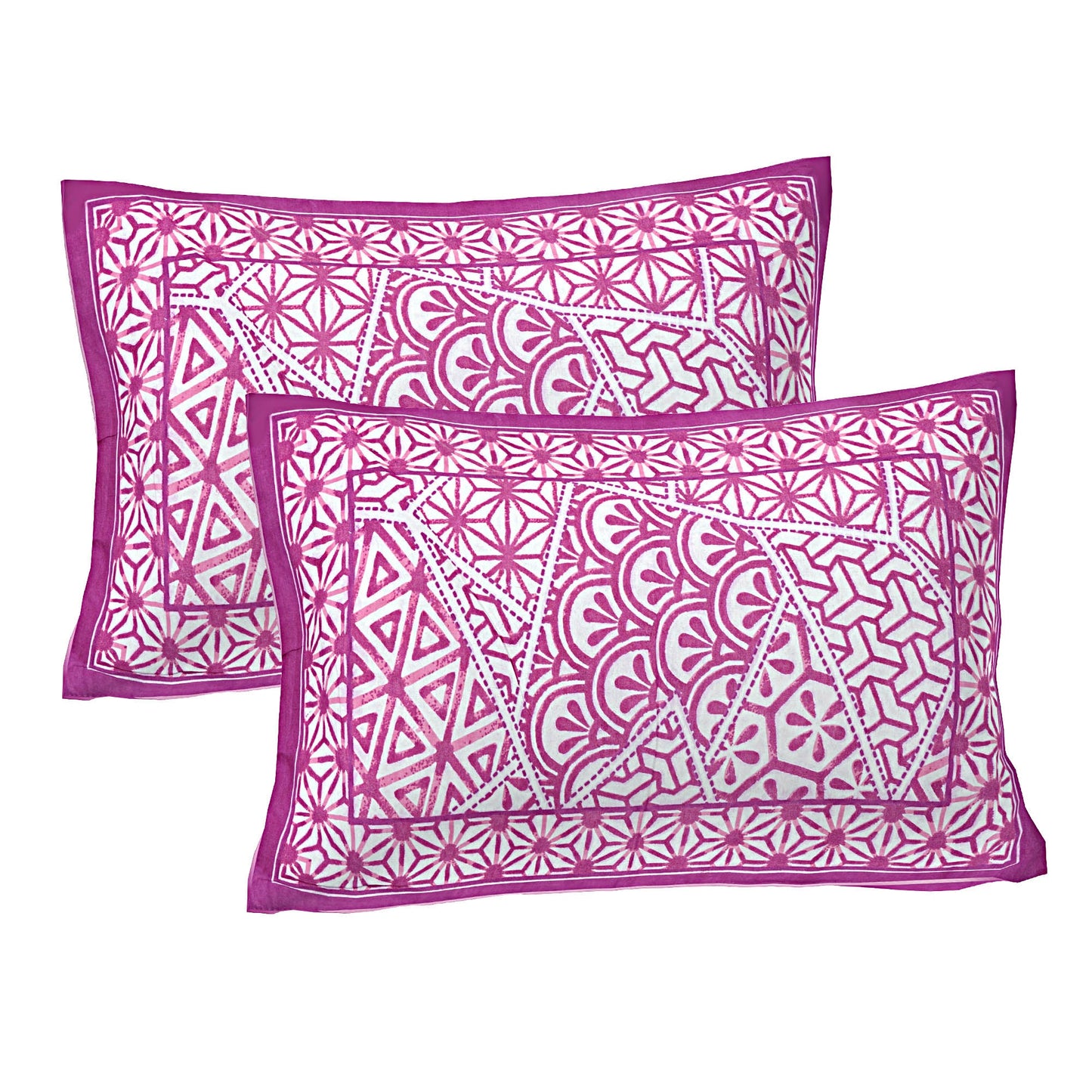 Purple Abstract Print 240 TC Cotton Double Bed Sheet With 2 Pillow Covers (SHKV1057)-FrionKandy