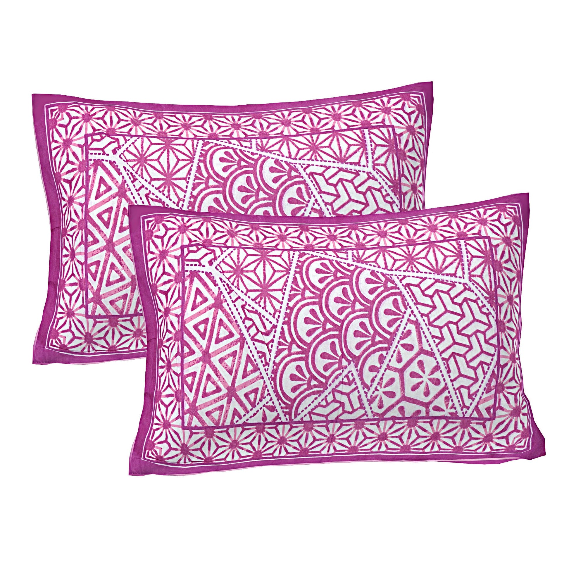 Purple Abstract Print 240 TC Cotton Double Bed Sheet With 2 Pillow Covers (SHKV1057)-FrionKandy