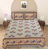 Blue & Red Ethnic Motifs 240 TC Cotton 1 Super King Bedsheet with 2 Pillow Covers SHKV1071