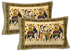 Yellow & Black Ethnic Motifs 240 TC Cotton 1 Super King Bedsheet with 2 Pillow Covers SHKV1074