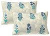 Sky Blue Floral 240 TC Cotton 1 Super King Bedsheet with 2 Pillow Covers SHKV1076