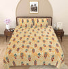 Peach & Red Floral 240 TC Cotton 1 Super King Bedsheet with 2 Pillow Covers SHKV1078