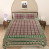 Green Ethnic Motifs 240 TC Cotton 1 Super King Bedsheet with 2 Pillow Covers SHKV1088