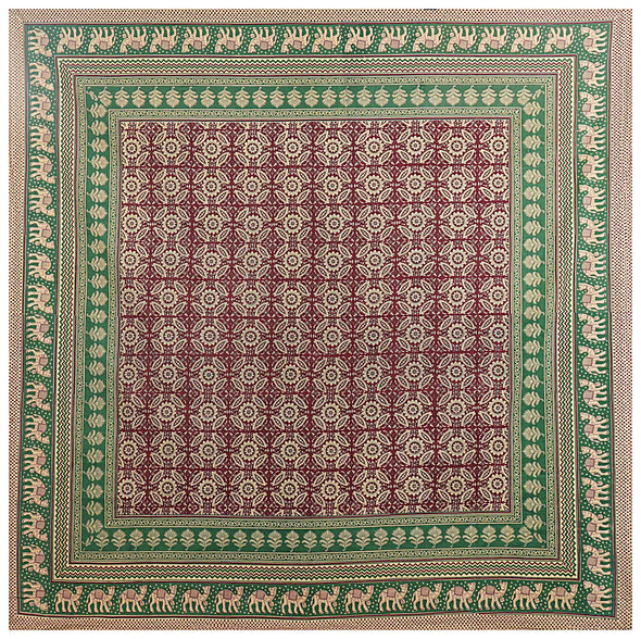 Green Ethnic Motifs 240 TC Cotton 1 Super King Bedsheet with 2 Pillow Covers SHKV1088