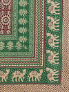 Green Ethnic Motifs 240 TC Cotton 1 Super King Bedsheet with 2 Pillow Covers SHKV1088