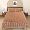 Brown Paisley 240 TC Cotton 1 Super King Bedsheet with 2 Pillow Covers SHKV1101