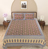 Blue Floral 240 TC Cotton 1 Super King Bedsheet with 2 Pillow Covers SHKV1110