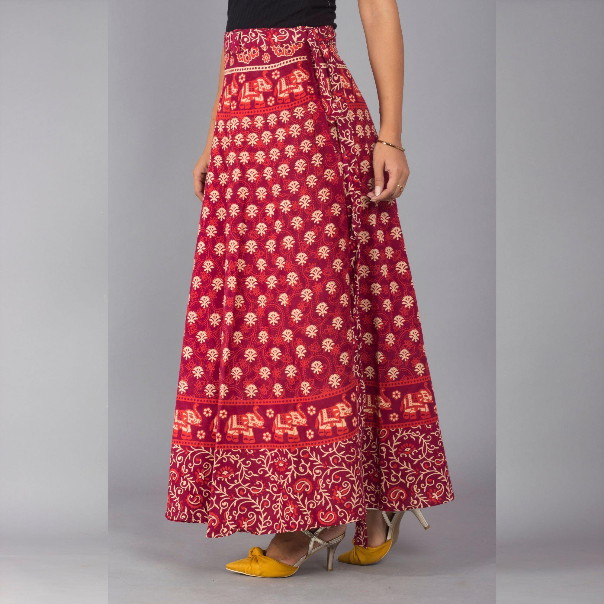 Maroon cotton hotsell maxi skirt