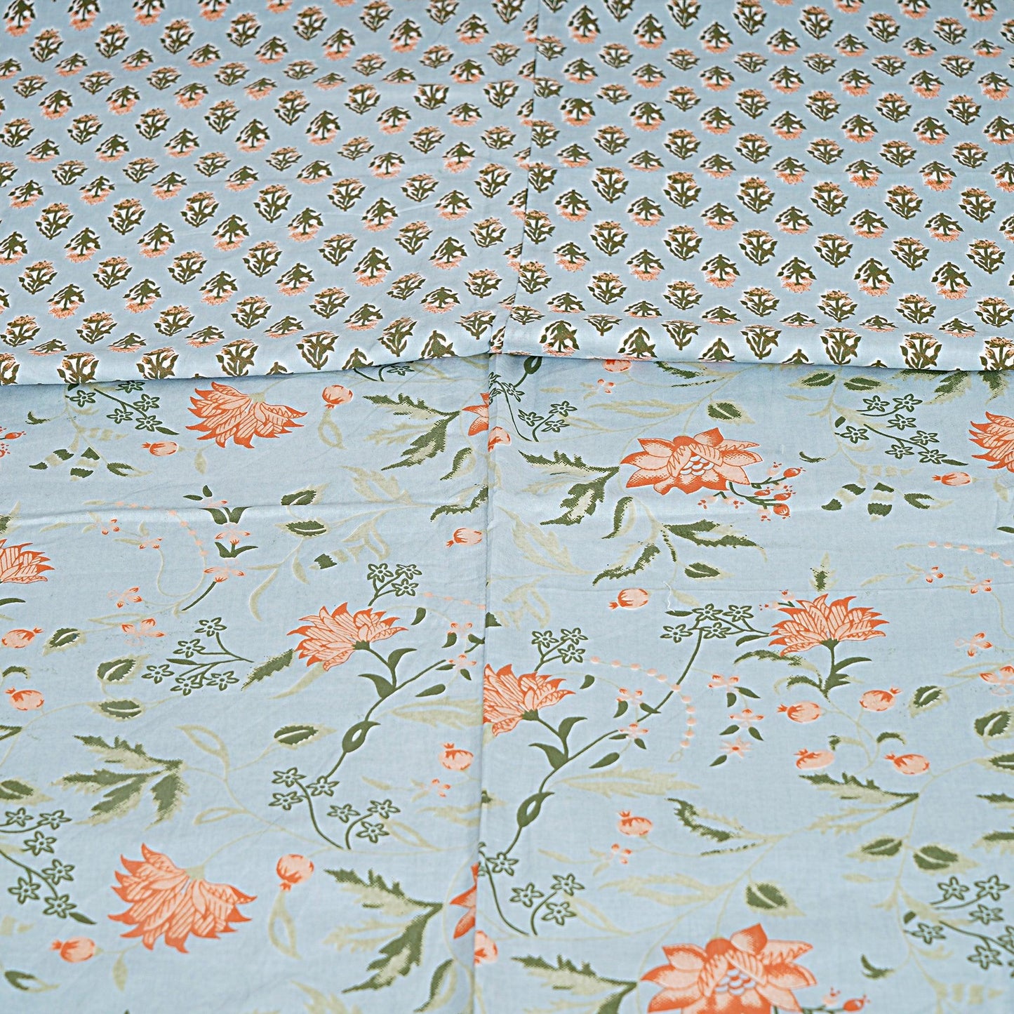 Sky Floral Print 240 TC Cotton Double Bed Dohar (SHKR1015) - Frionkandy