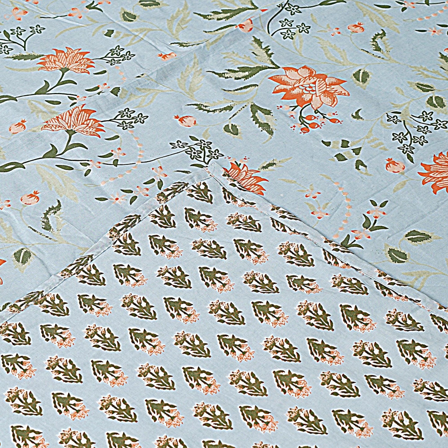 Sky Floral Print 240 TC Cotton Double Bed Dohar (SHKR1015) - Frionkandy