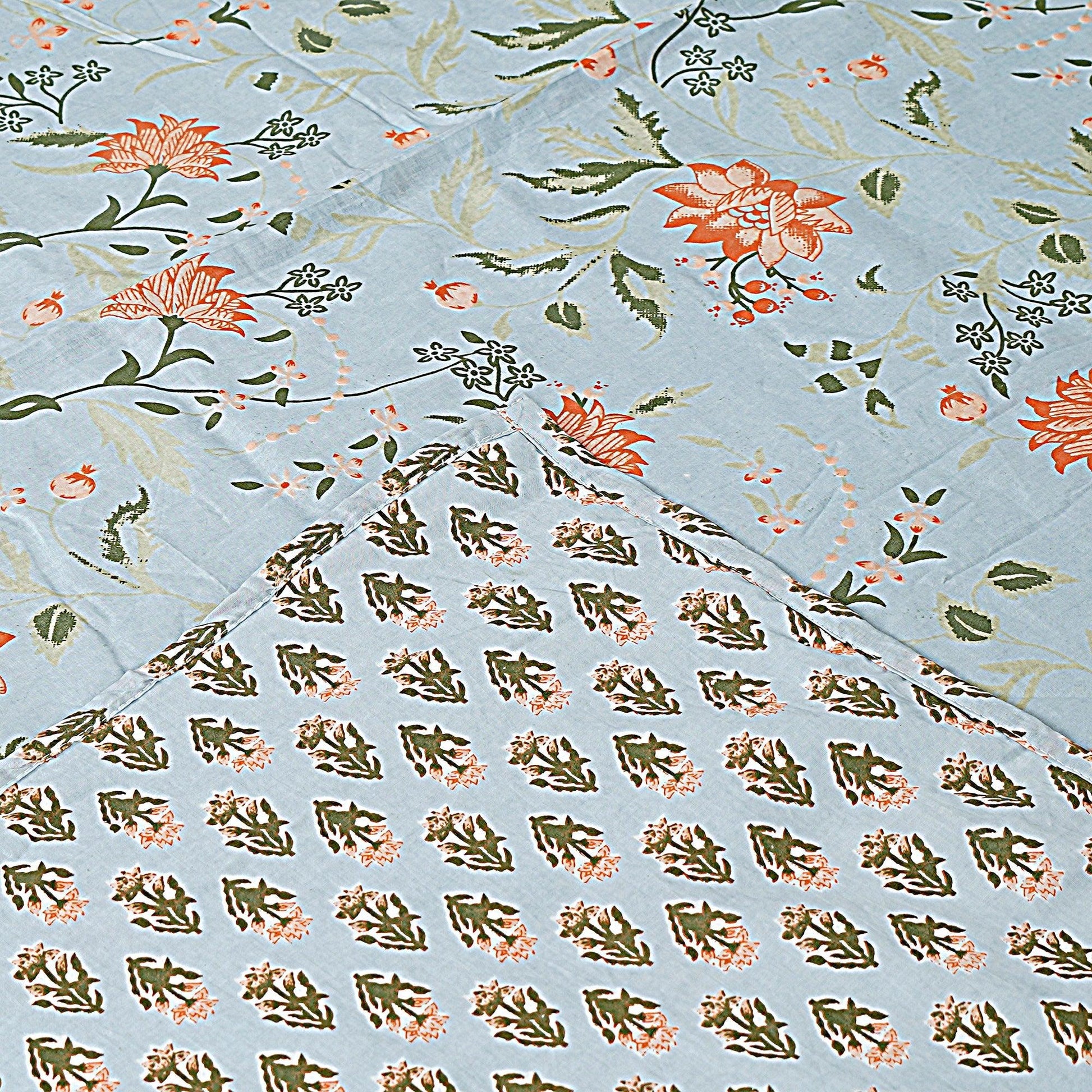 Sky Floral Print 240 TC Cotton Double Bed Dohar (SHKR1015) - Frionkandy