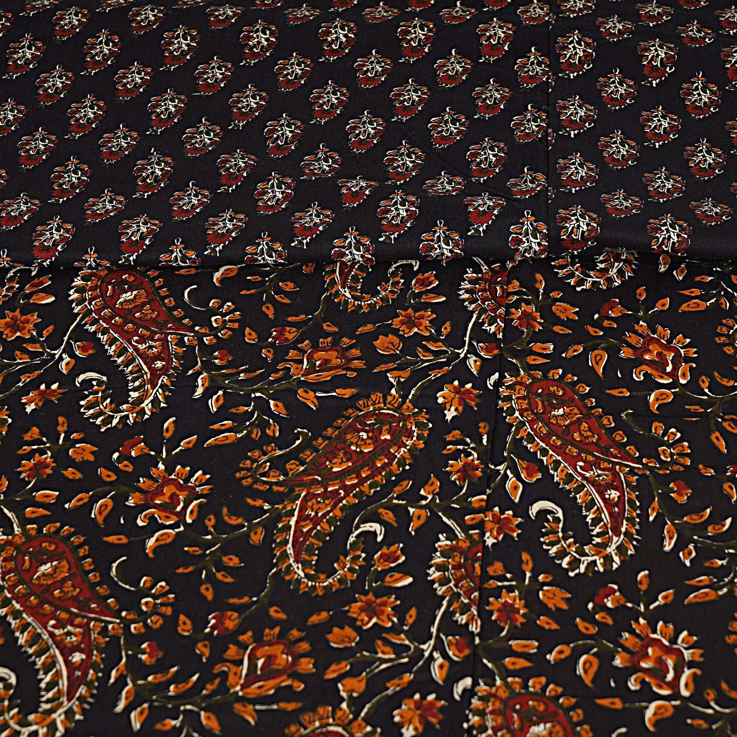 Black Paisley Print 240 TC Cotton Double Bed Dohar (SHKR1016) - Frionkandy