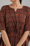Multicolor Floral Print Pure Cotton Kaftan Maxi Ethnic Dress - SHKUP1252 - Frionkandy