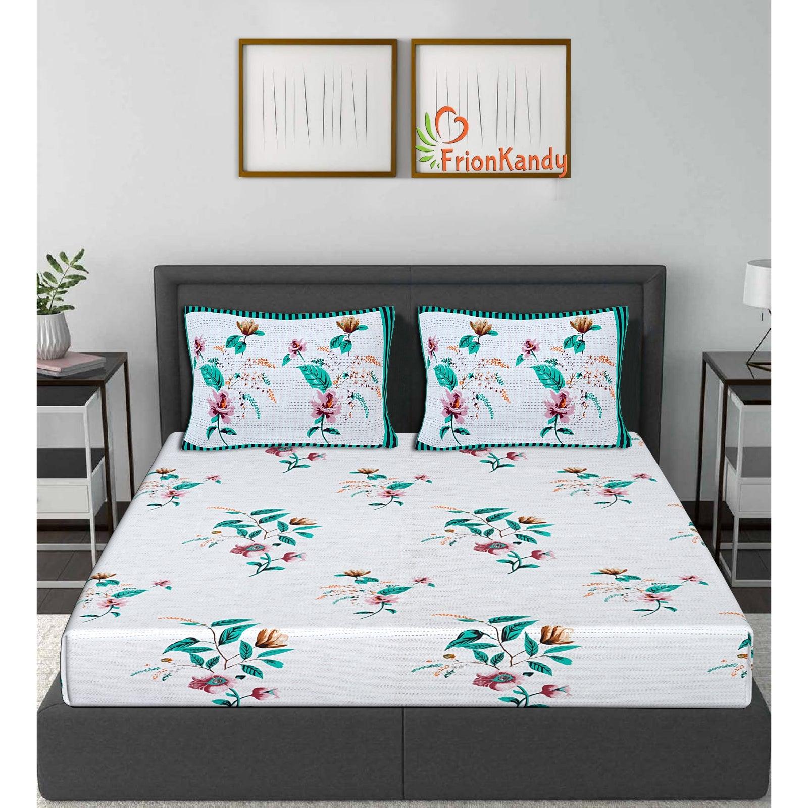 Cozyland 210 TC Cotton Double Floral Flat Bedsheet - Buy Cozyland 210 TC  Cotton Double Floral Flat Bedsheet Online at Best Price in India